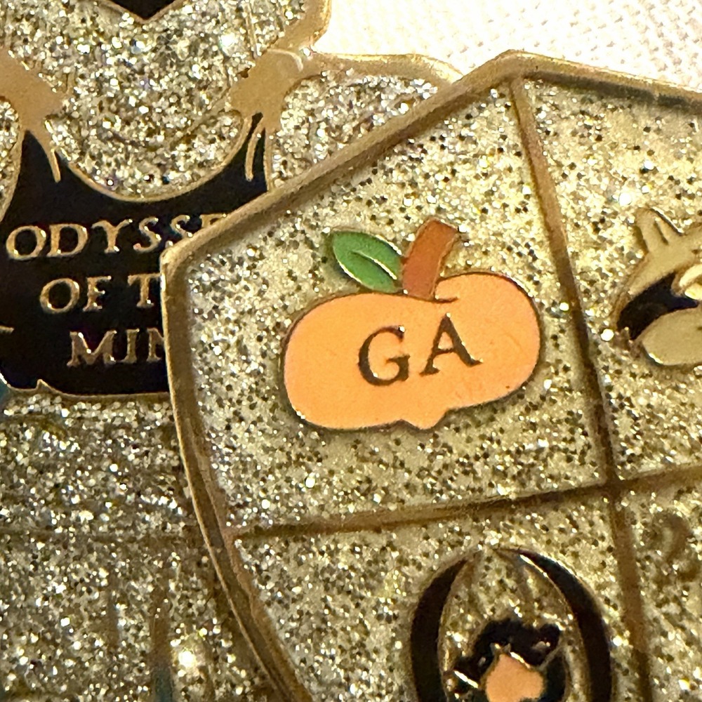 Vintage Enamel Knight Pin! RARE SPINNER SHIELD Odyssey Of The Mind 2002 Georgia - Picture 12 of 14